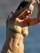 Geri Halliwell Hard Nipples In Gold Bikini